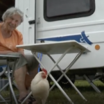 Pareja suiza sorprende al viajar en tractor por Europa en su caravana